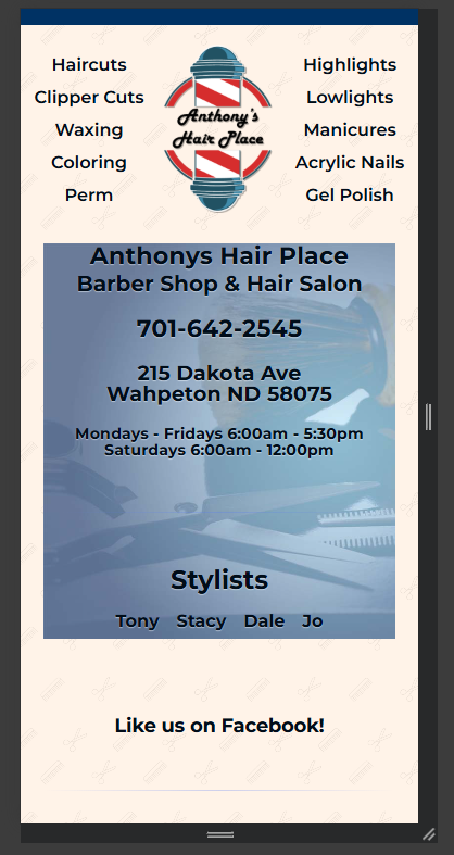 Anthonys Hair Place mobile screenshot