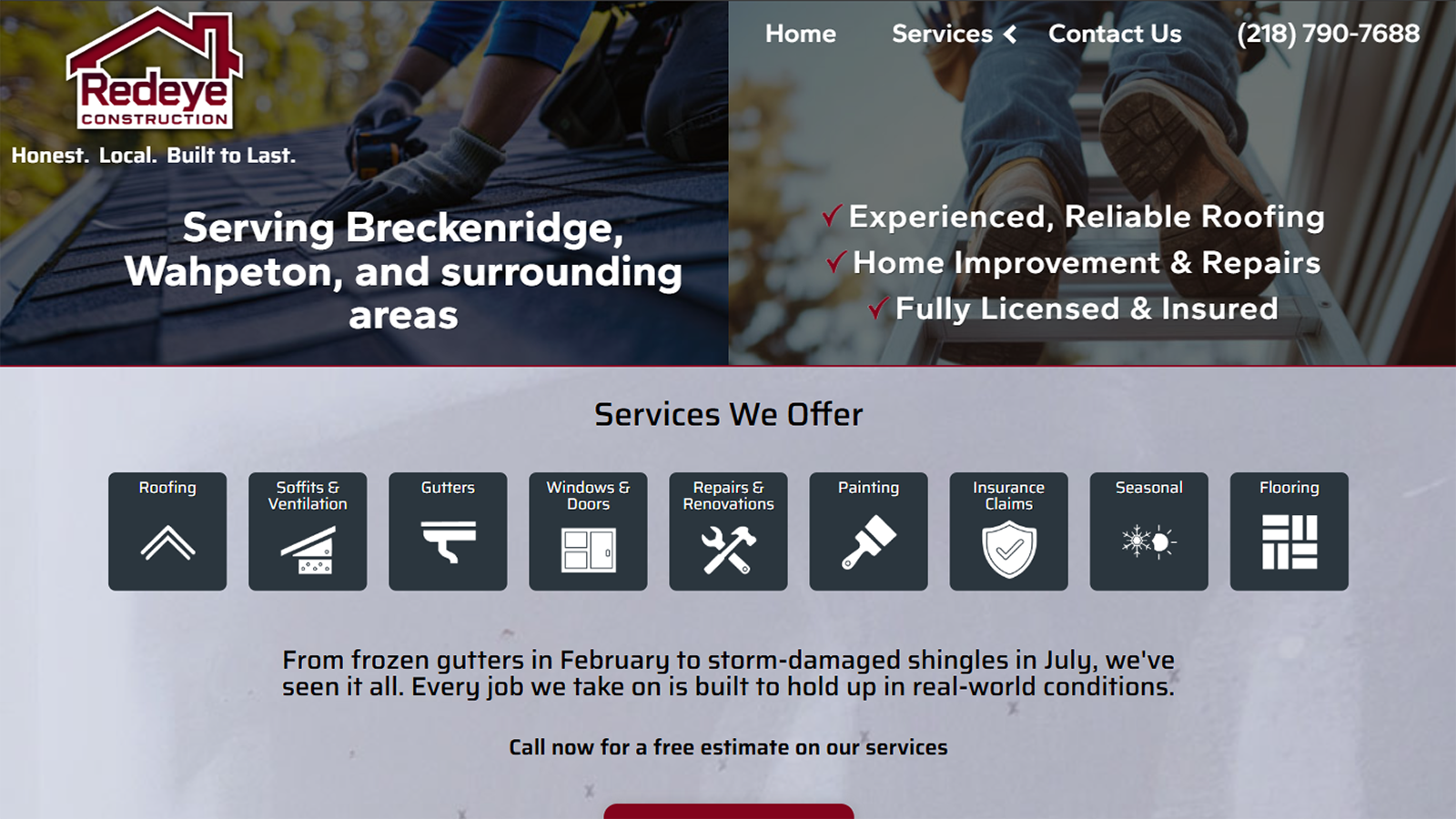 Redeye Construction desktop screenshot