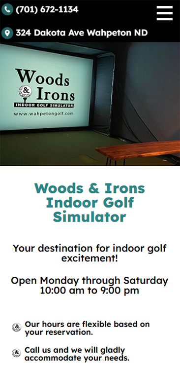 Woods & Irons mobile screenshot